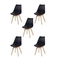 Kit 5 Cadeiras Decorativas Sala E Escritório Selfcare (pp) Preta