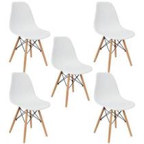 Kit 5 Cadeiras Eiffel Charles Eames Wood Cozinha Jantar Bran