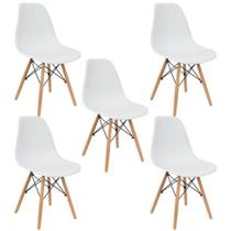 Kit 5 Cadeiras Eiffel Charles Eames Wood Cozinha Jantar Branca Kit 5 Cadeiras Eiffel Charles Eames Wood Cozinha Jantar Branca