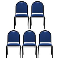 Kit 5 Cadeiras Hoteleiras Auditório Empilhável Linho M23 Azul - Mpozenato Kit 5 Cadeiras Hoteleiras Auditório Empilhável Linho M23 Azul - Mpozenato