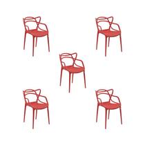 Kit 5 Cadeiras Jantar Allegra Vermelho Polipropileno