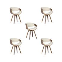 Kit 5 Cadeiras Jantar Nicole Creme Linho Kit 5 Cadeiras Jantar Nicole Creme Linho