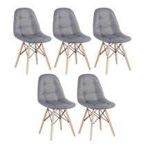 Kit 5 Cadeiras Laráz Eames Eiffel Assento Cinza escuro Kit 5 Cadeiras Laráz Eames Eiffel Assento Cinza escuro