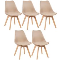 Kit 5 Cadeiras Laráz Leda com Assento Estofado - Laranja Kit 5 Cadeiras Laráz Leda com Assento Estofado - Laranja