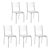 Kit 5 Cadeiras Nanda Cromada Branco Kit 5 Cadeiras Nanda Cromada Branco