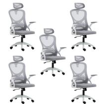 Kit 5 Cadeiras para Escritório Presidente Office Columbus com Tela Mesh Kit 5 Cadeiras para Escritório Presidente Office Columbus com Tela Mesh