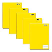 Kit 5 Caderno de brochura Grande 96 folhas 200x275mm Amarelo
