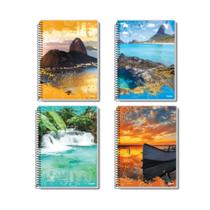 Kit 5 Caderno Espiral 48 folhas Capa Flexível Atacado
