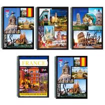 Kit 5 Caderno Photo 96 Folhas Arame Capa Dura Reforçado