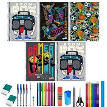 Kit 5 Caderno Spice Tilibra Arame Capa Dura Com 38 Itens