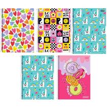 Kit 5 Caderno Tilibra Arame Capa Dura 80 Folhas Feminino