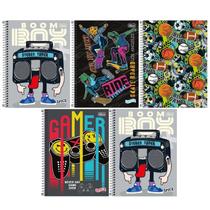 Kit 5 Caderno Tilibra Spice Arame Capa Dura 80 Folhas