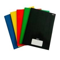 Kit 5 Cadernos Brochura Grande 48 Folhas Capa Dura Colorido