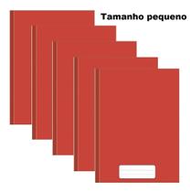 Kit 5 Cadernos Brochura Pequeno CD 96 Folhas Vermelho Marcas
