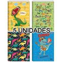 Kit 5 Cadernos Brochurão 80 Folhas S/Pauta Desenho Capa Dura Infantil - Materiais Escolares 157955-5