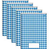 Kit 5 Cadernos Brochurao Costurado Stiff 96fls Xadrez Azul Kit 5 Cadernos Brochurao Costurado Stiff 96fls Xadrez Azul