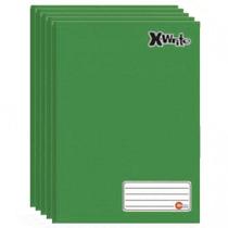Kit 5 Cadernos Brochurão X-Write Verde 96 Folhas Máxima - Maxima