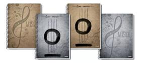kit 5 Cadernos de Música Pautado 50 folhas - Capa Flexível - Nova Credeal