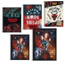 Kit 5 Cadernos Stranger Things Espiral 80fls Tilibra Sortido