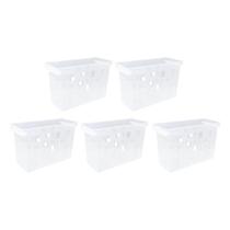 Kit 5 Caixa arquivo DelloColor sem pasta suspensa multiuso Transparente