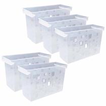 Kit 5 Caixa Arquivo Móvel Cristal Dello Resistente Multiuso