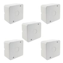 Kit 5 caixa cftv abs 85x85x50mm branca