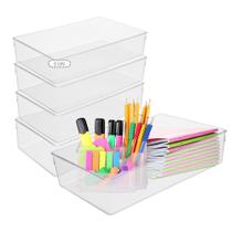 Kit 5 Caixa De Acrílico Transparente Organizador Escritório