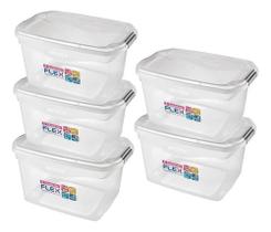 Kit 5 Caixa Organizadora Plástica Sanremo 29 Lt Transparente Kit 5 Caixa Organizadora Plástica Sanremo 29 Lt Transparente