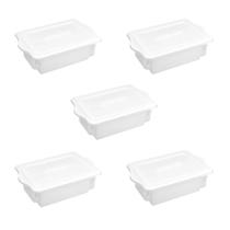 Kit 5 Caixa Plástica Empilhável 10 Litros Com Tampa Branca Plasvale Kit 5 Caixa Plástica Empilhável 10 Litros Com Tampa Branca Plasvale