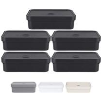 Kit 5 Caixa Plastica Grande Baixa Multiuso 16l Organizadora Ou Kit 5 Caixa Plastica Grande Baixa Multiuso 16l Organizadora Ou