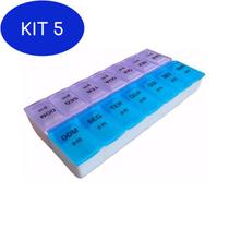 Kit 5 Caixa Porta Comprimidos Organizador Semanal Dia E