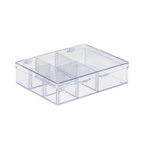 Kit 5 Caixas acrilica organizadora com 6 divisorias, para lembrancinha, gin, brigadeiro, especiaria