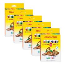 Kit 5 caixas de canetinha escolar Gigante Neo-Pen Compactor 2,0 com 12 cores Kit 5 caixas de canetinha escolar Gigante Neo-Pen Compactor 2,0 com 12 cores