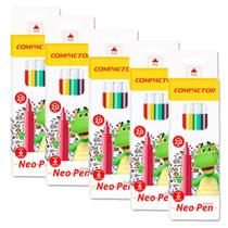 Kit 5 caixas de canetinha Gigante Neo-Pen Compactor 2.0 com 6 cores