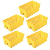 Kit 5 Caixas De Embutir 4x2 Retangular Amarela Tramontina