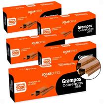 Kit 5 Caixas de Grampo Cobreado para Grampeador 26/6 com 5000un ideal para escritório contabilidade escolas
