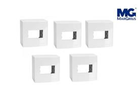 Kit 5 Caixas de Sobrepor 75x75 1 Posto Sistema X Sleek Margirius 18643