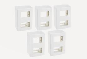 Kit 5 Caixas de Sobrepor 75x95 2 Postos Separados Sleek Margirius 18645