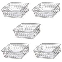 Kit 5 Caixas Decorativa Cesto Organizador Multiuso Transp Kit 5 Caixas Decorativa Cesto Organizador Multiuso Transp