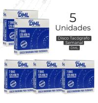 Kit 5 Caixas Disco Tacógrafo DML Diário 1 Dia 125KM/H DML