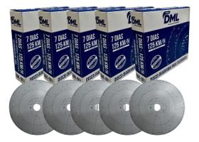 Kit 5 Caixas Disco Tacografo Semanal DML 125KM/H 7Dias DML001