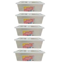 Kit 5 Caixas Organizadora com trava 12L Transparente PlastSu
