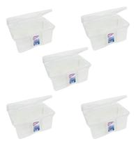 Kit 5 Caixas Organizadoras 5l Com Tampa Plástica Multiuso