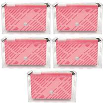 Kit 5 Caixas Organizadoras de Pastas Suspensas 6 Divisórias Coloridas Arquivos DelloColor