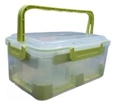 Kit 5 Caixas Organizadoras Plástico Com Suporte P/ Salada