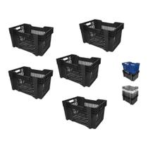 Kit 5 Caixas Plastica Multiuso Empilhavel 50 litros 30Kg Kit 5 Caixas Plastica Multiuso Empilhavel 50 litros 30Kg