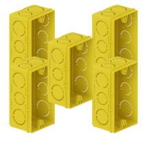 Kit 5 caixinha luz pl 4x2 amar ri sampiet