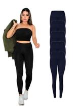 Kit 5 Calça Legging Suplex Academia Fitness Preto