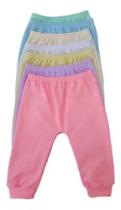 Kit 5 Calça Mijão Malha Canelada Bebe Infantil