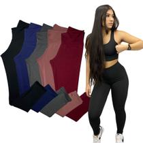 Kit 5 Calça Treinos Legging Suplex Fitness